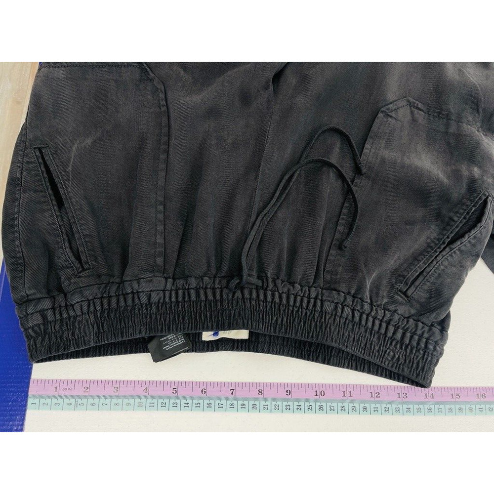 NWT H&M Cargo High Rise Pull On Pant Womens 6 Gray Stone Wash Lyocell Relaxed - Picture 10 of 11
